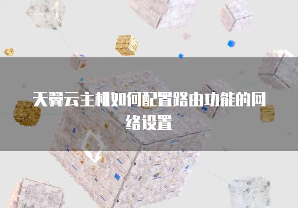 天翼云主机如何配置路由功能的网络设置