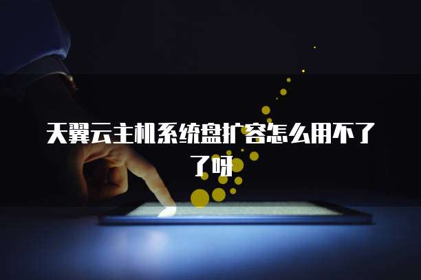 天翼云主机系统盘扩容怎么用不了了呀