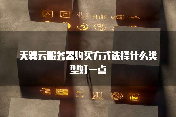 天翼云服务器购买方式选择什么类型好一点