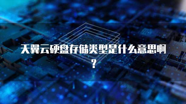 天翼云硬盘存储类型是什么意思啊？