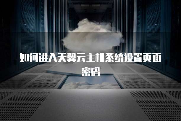 如何进入天翼云主机系统设置页面密码