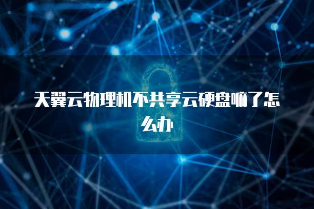 天翼云物理机不共享云硬盘嘛了怎么办