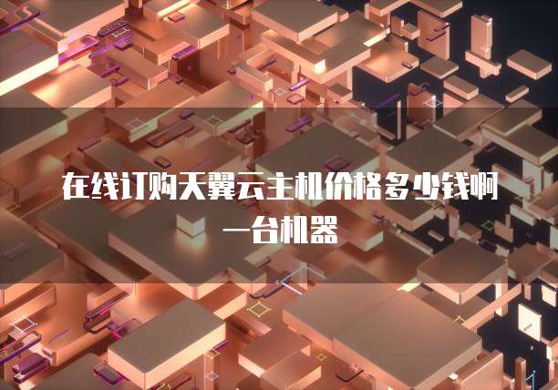 在线订购天翼云主机价格多少钱啊一台机器