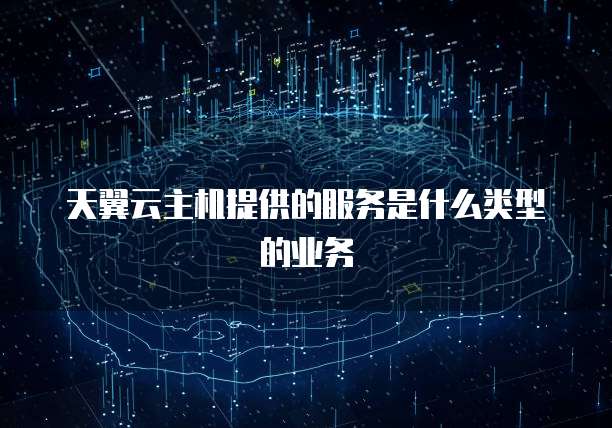 天翼云主机提供的服务是什么类型的业务