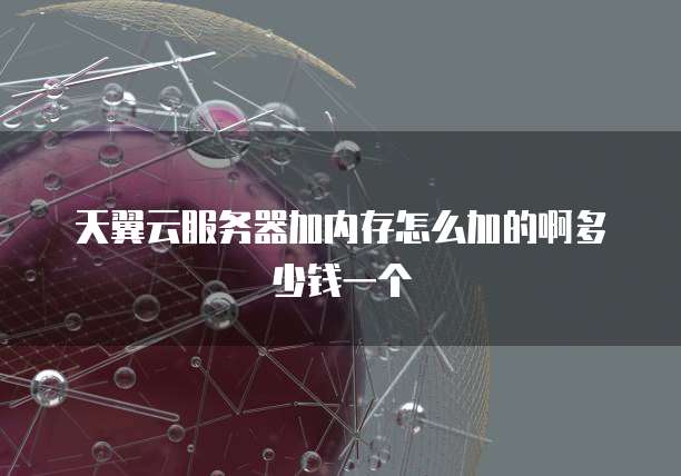 天翼云服务器加内存怎么加的啊多少钱一个