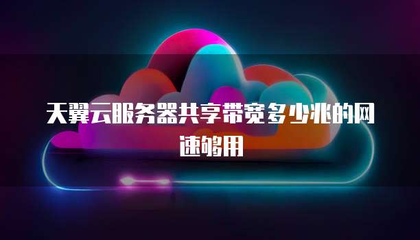 天翼云服务器共享带宽多少兆的网速够用