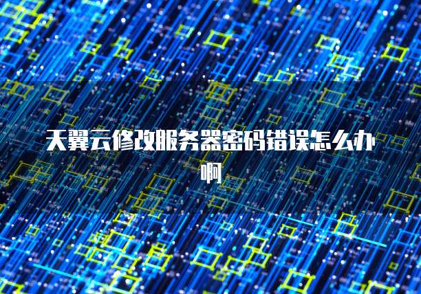 天翼云修改服务器密码错误怎么办啊