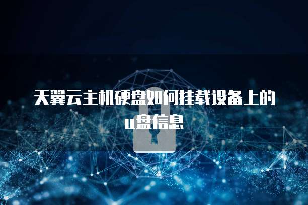 天翼云主机硬盘如何挂载设备上的u盘信息
