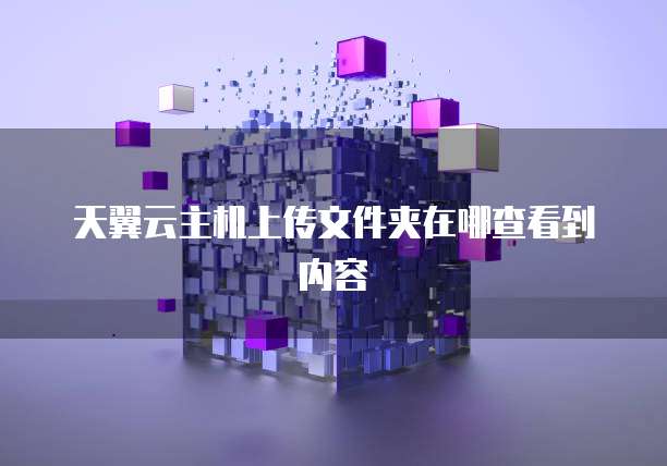 天翼云主机上传文件夹在哪查看到内容