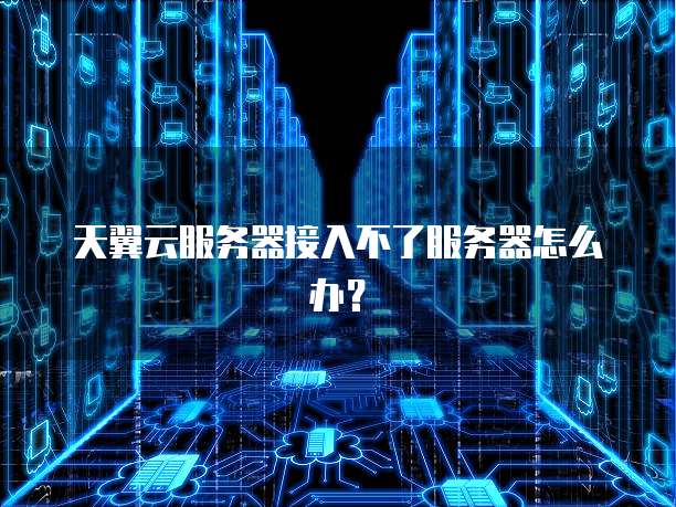 天翼云服务器接入不了服务器怎么办？