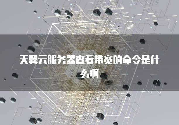 天翼云服务器查看带宽的命令是什么啊