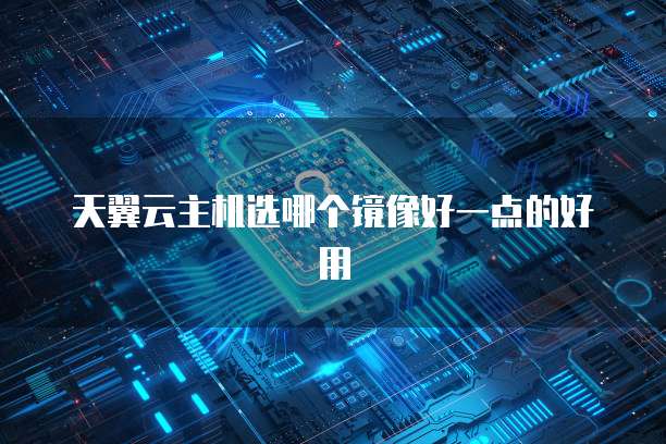 天翼云主机选哪个镜像好一点的好用