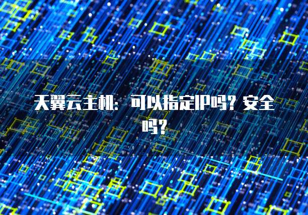 天翼云主机：可以指定IP吗？安全吗？