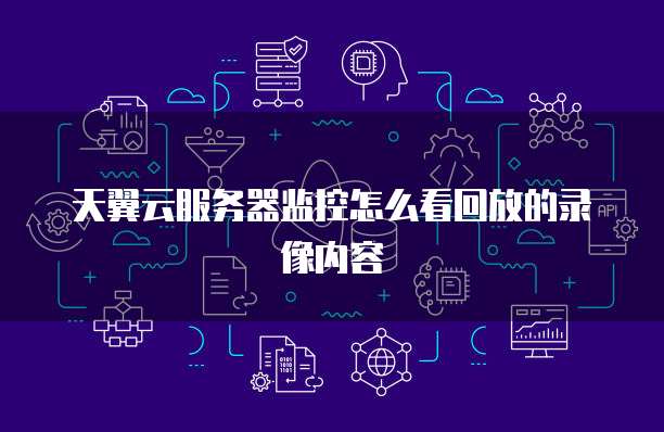 天翼云服务器监控怎么看回放的录像内容