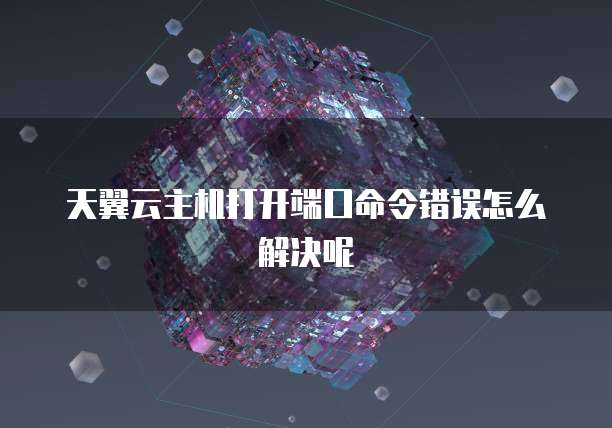 天翼云主机打开端口命令错误怎么解决呢