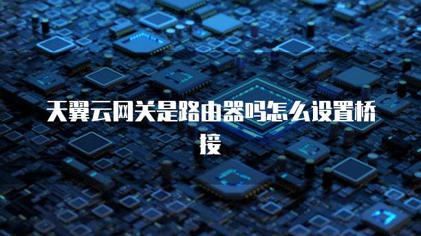 天翼云网关是路由器吗怎么设置桥接