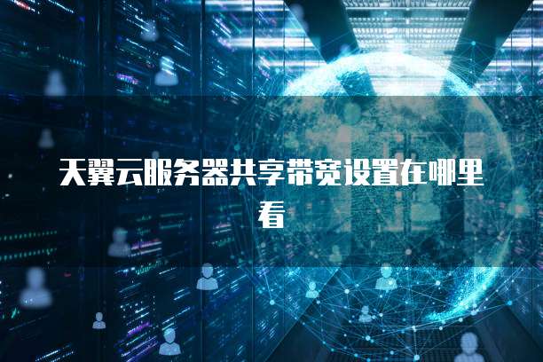 天翼云服务器共享带宽设置在哪里看