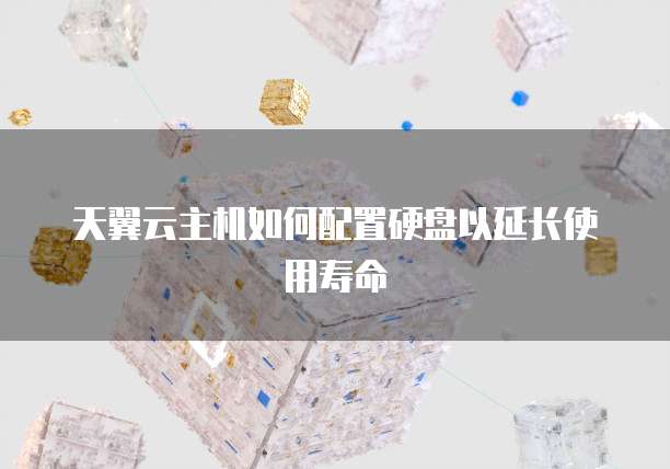 天翼云主机如何配置硬盘以延长使用寿命