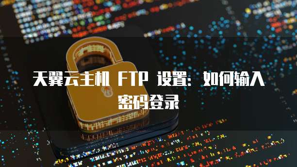 天翼云主机 FTP 设置：如何输入密码登录