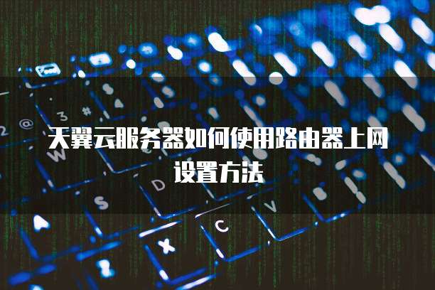 天翼云服务器如何使用路由器上网设置方法