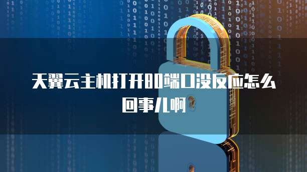 天翼云主机打开80端口没反应怎么回事儿啊