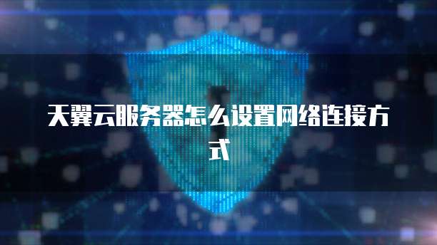 天翼云服务器怎么设置网络连接方式