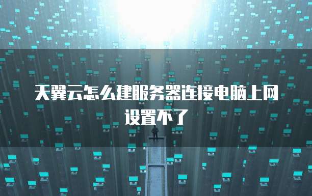 天翼云怎么建服务器连接电脑上网设置不了