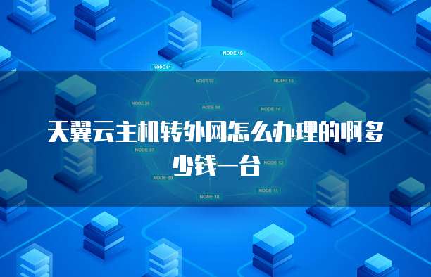 天翼云主机转外网怎么办理的啊多少钱一台