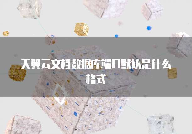 天翼云文档数据库端口默认是什么格式