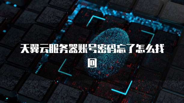 天翼云服务器账号密码忘了怎么找回