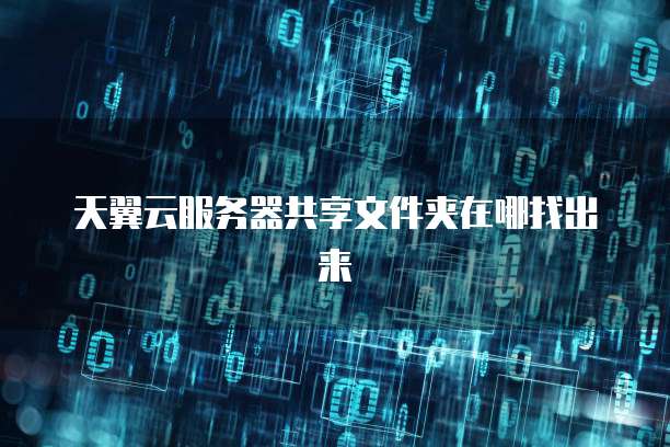 天翼云服务器共享文件夹在哪找出来