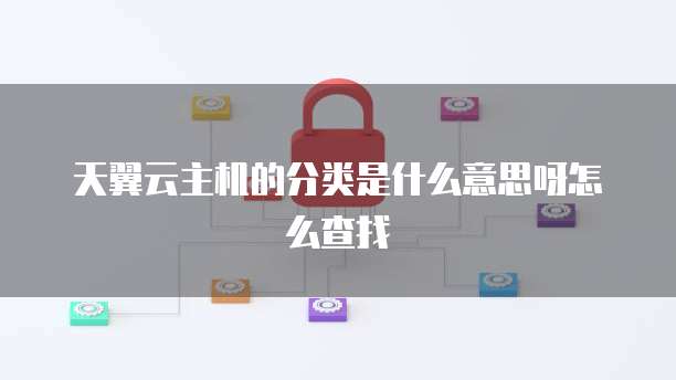 天翼云主机的分类是什么意思呀怎么查找