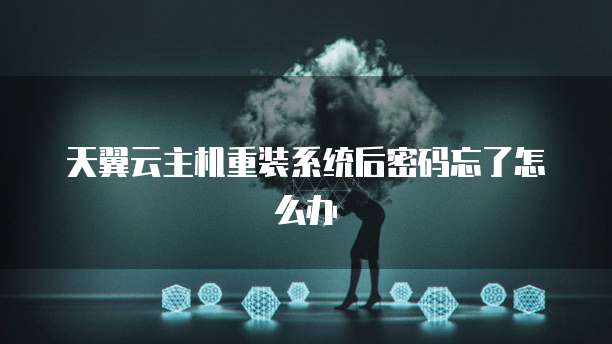 天翼云主机重装系统后密码忘了怎么办
