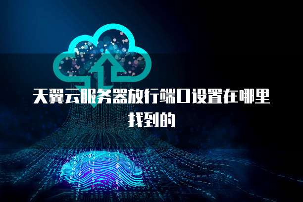 天翼云服务器放行端口设置在哪里找到的