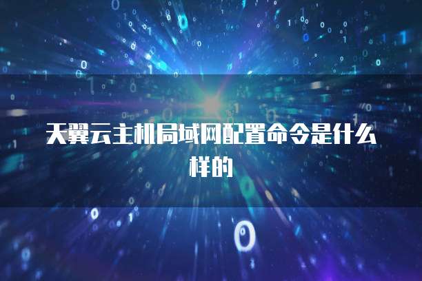 天翼云主机局域网配置命令是什么样的