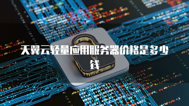 天翼云轻量应用服务器价格是多少钱