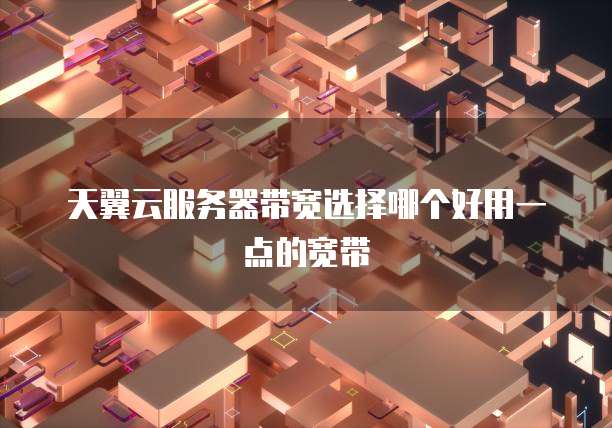 天翼云服务器带宽选择哪个好用一点的宽带