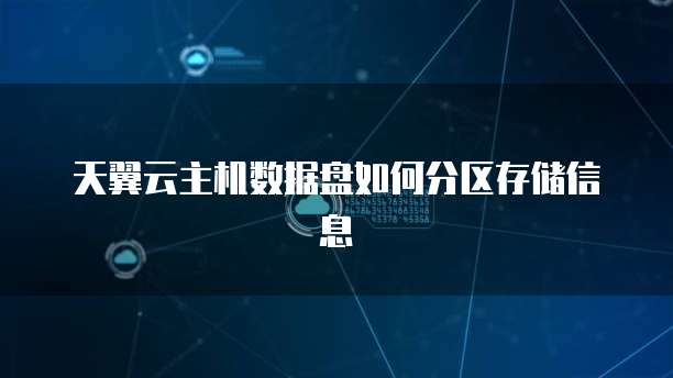 天翼云主机数据盘如何分区存储信息