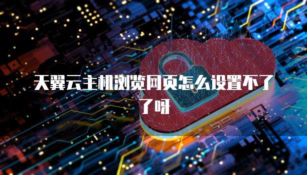 天翼云主机浏览网页怎么设置不了了呀
