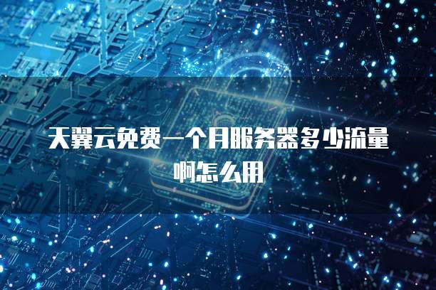 天翼云免费一个月服务器多少流量啊怎么用