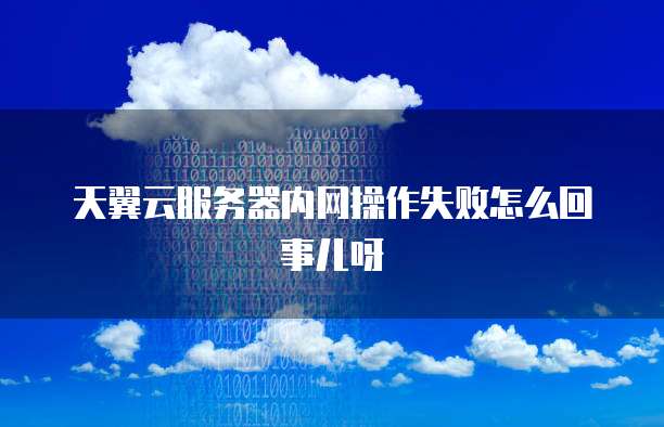 天翼云服务器内网操作失败怎么回事儿呀
