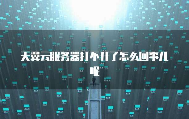 天翼云服务器打不开了怎么回事儿呢