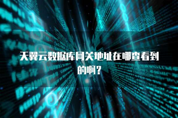 天翼云数据库网关地址在哪查看到的啊？