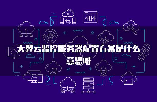 天翼云监控服务器配置方案是什么意思呀