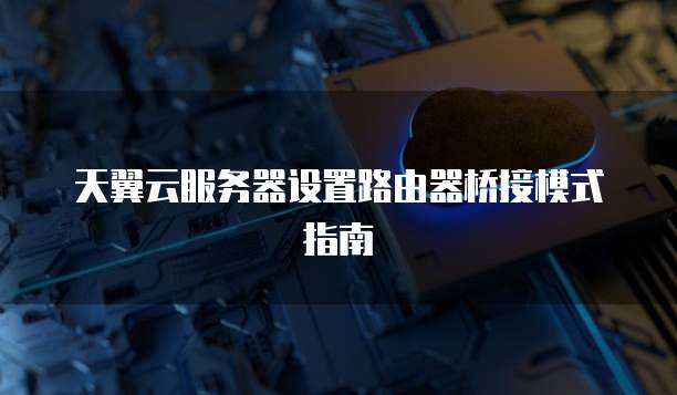 天翼云服务器设置路由器桥接模式指南