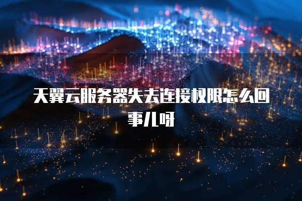 天翼云服务器失去连接权限怎么回事儿呀